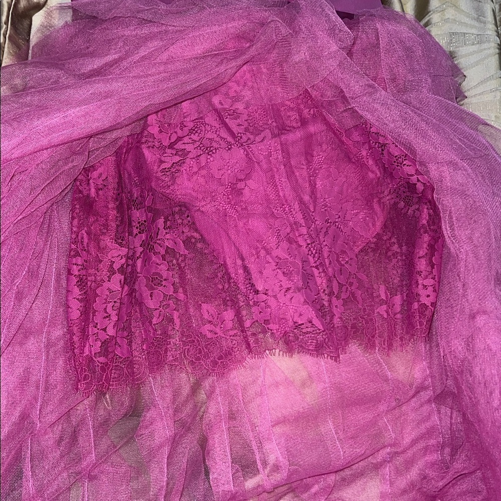 For Love And Lemons Vibrant Pink High Low Dress - Picture 3 of 3